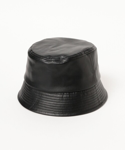 BEAMS（ビームス）の「シンセティックレザー ハット（ハット・メンズ・ブラック・ONE SIZE）」の3枚目の写真