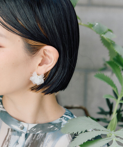 セール】《チタンポスト》フロストフラワーピアス（ピアス（両耳