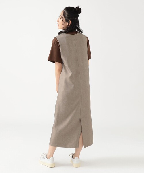 B:MING by BEAMS(ビーミングバイビームス)の「Vネック ジャンパー スカート (洗濯可)(ワンピース・レディース・ブラウン系その他/グレー・MEDIUM/SMALL)」の9枚目の写真