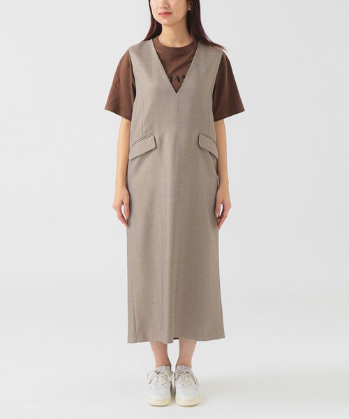B:MING by BEAMS(ビーミングバイビームス)の「Vネック ジャンパー スカート (洗濯可)(ワンピース・レディース・ブラウン系その他/グレー・MEDIUM/SMALL)」の10枚目の写真