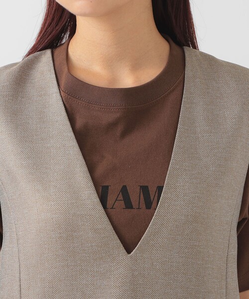 B:MING by BEAMS(ビーミングバイビームス)の「Vネック ジャンパー スカート (洗濯可)(ワンピース・レディース・ブラウン系その他/グレー・MEDIUM/SMALL)」の14枚目の写真