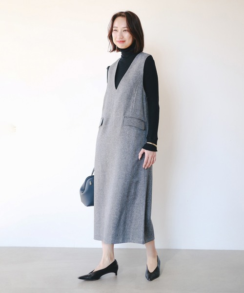 B:MING by BEAMS(ビーミングバイビームス)の「Vネック ジャンパー スカート(S~M)(ワンピース・レディース・ブラウン系その他/グレー・MEDIUM/SMALL)」の18枚目の写真