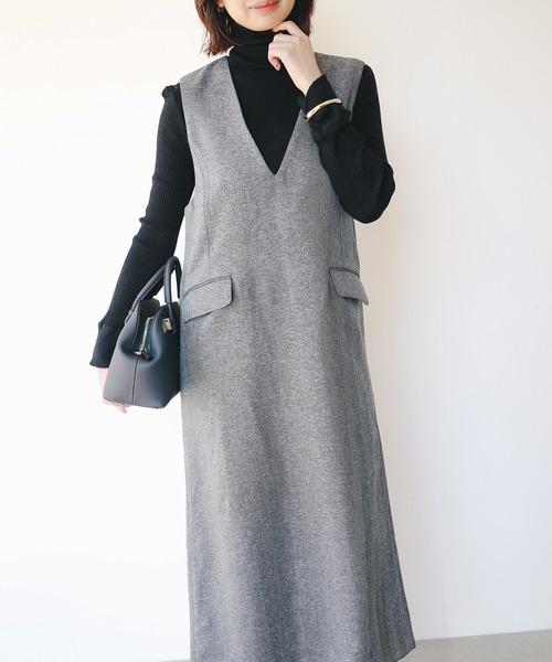 B:MING by BEAMS(ビーミングバイビームス)の「Vネック ジャンパー スカート(S~M)(ワンピース・レディース・ブラウン系その他/グレー・MEDIUM/SMALL)」の20枚目の写真