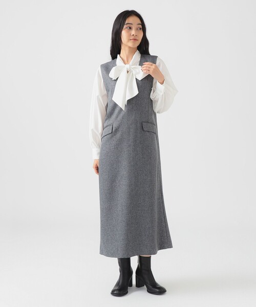 B:MING by BEAMS(ビーミングバイビームス)の「Vネック ジャンパー スカート(S~M)(ワンピース・レディース・ブラウン系その他/グレー・MEDIUM/SMALL)」の21枚目の写真