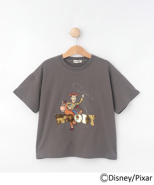 Disney（ディズニー）の「◆【DISNEY】トイ・ストーリー スパンコールTシャツ（Tシャツ/カットソー・レディース・チャコールグレー/グリーン・10/11/12）」の2枚目の写真