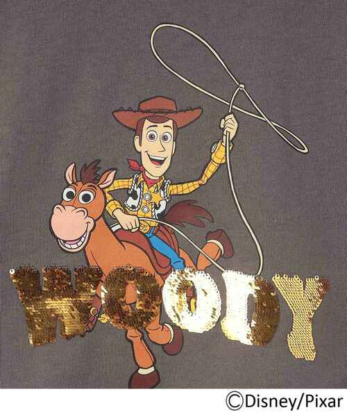 Disney（ディズニー）の「◆【DISNEY】トイ・ストーリー スパンコールTシャツ（Tシャツ/カットソー・レディース・チャコールグレー/グリーン・10/11/12）」の5枚目の写真