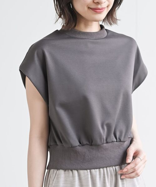 rps(アールピーエス)の「ショート丈ポンチT(Tシャツ/カットソー・レディース・グレイッシュベージュ/オフホワイト/ブラック/チャコールグレー/グリーン系その他/グレイッシュブルー・フリー)」の3枚目の写真