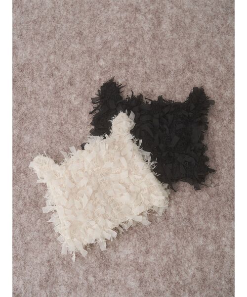 merry jenny（メリージェニー）の「fuwafuwa knit hat（ニットキャップ/ビーニー・レディース・ブラック/アイボリー・FREE）」の3枚目の写真