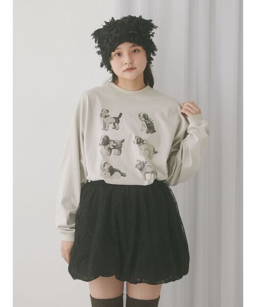 merry jenny（メリージェニー）の「fuwafuwa knit hat（ニットキャップ/ビーニー・レディース・ブラック/アイボリー・FREE）」の16枚目の写真