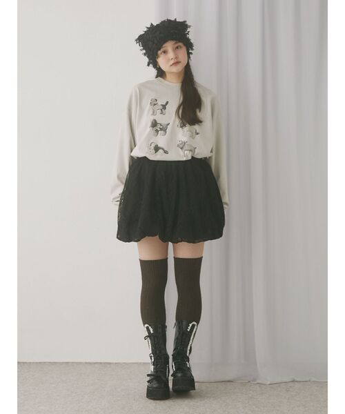 merry jenny（メリージェニー）の「fuwafuwa knit hat（ニットキャップ/ビーニー・レディース・ブラック/アイボリー・FREE）」の18枚目の写真