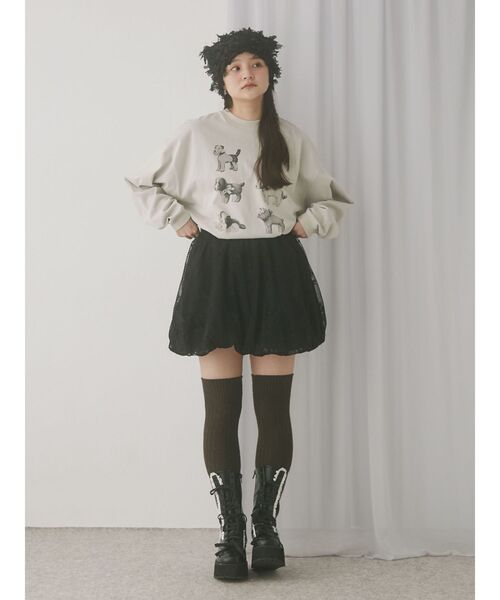 merry jenny（メリージェニー）の「fuwafuwa knit hat（ニットキャップ/ビーニー・レディース・ブラック/アイボリー・FREE）」の19枚目の写真