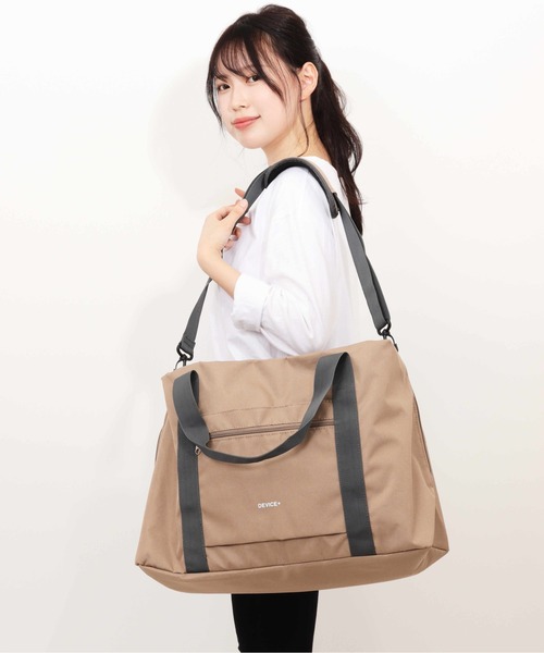 DEVICE（デバイス）の「DEVICE＋ 3way ボストンバッグ（ボストンバッグ・レディース・グレー/グレイッシュベージュ/ブラック/ブラック×グレー/ホワイト系・FREE）」の5枚目の写真