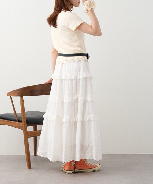 w closet(ダブルクローゼット)の「【4色展開】小花レイヤードT(Tシャツ/カットソー・レディース・ピンク/イエロー/チャコールグレー/アイボリー・FREE)」の22枚目の写真