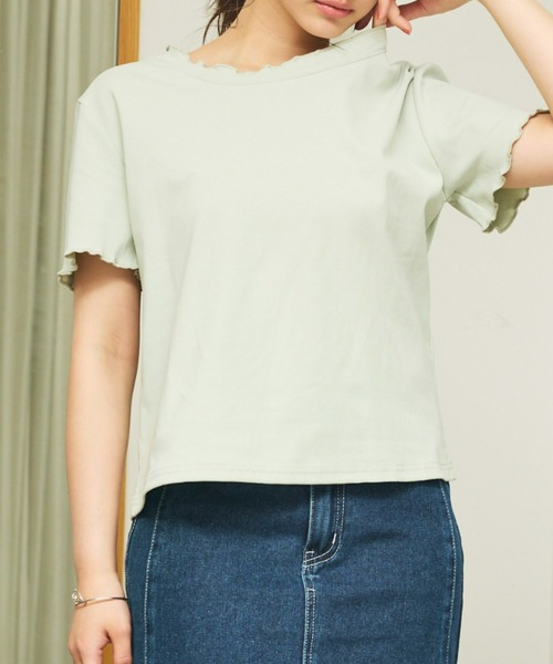 【COEL】ジャガードメロウカットソー ホワイト OKIRAKU ＜メロウロック ジャガードカットソー＞ white