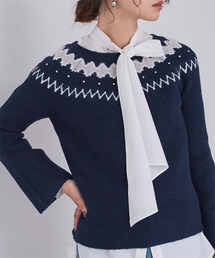 フェアアイル」に該当するレディースのニット/セーター（ブルー