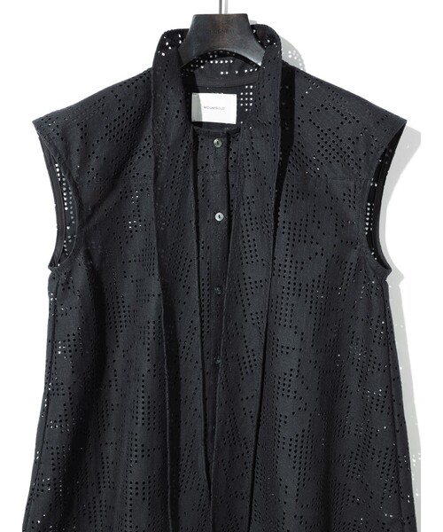 セール】MIDIUMISOLID for Ladies レースボウタイノースリーブ