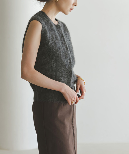 セール】FOX/Caファーニットフロントボタンベスト（ベスト）｜NOBLE