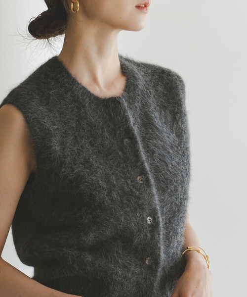 フロントボタンベスト　FORME セール】フロントボタンVネックベスト（ベスト）｜coca（coca