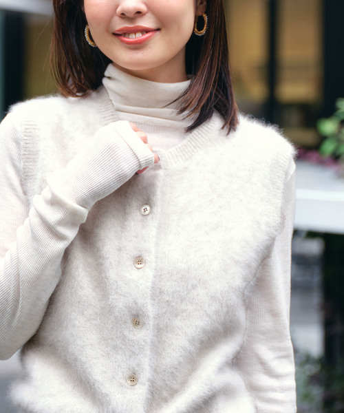 セール】FOX/Caファーニットフロントボタンベスト（ベスト）｜NOBLE