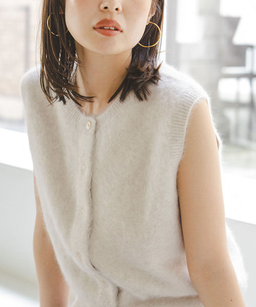 FOX/Caファーニットフロントボタンベスト（ベスト）｜NOBLE