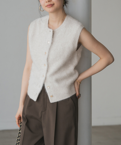 FOX/Caファーニットフロントボタンベスト（ベスト）｜NOBLE（ノーブル