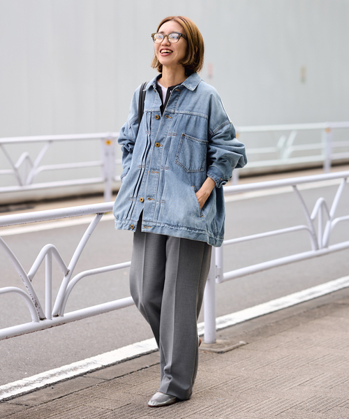 FRAMeWORK（フレームワーク）の「≪追加≫エクストララージデニムジャケット（デニムジャケット・レディース・グレー/ブルー/ベージュ・FREE）」の19枚目の写真