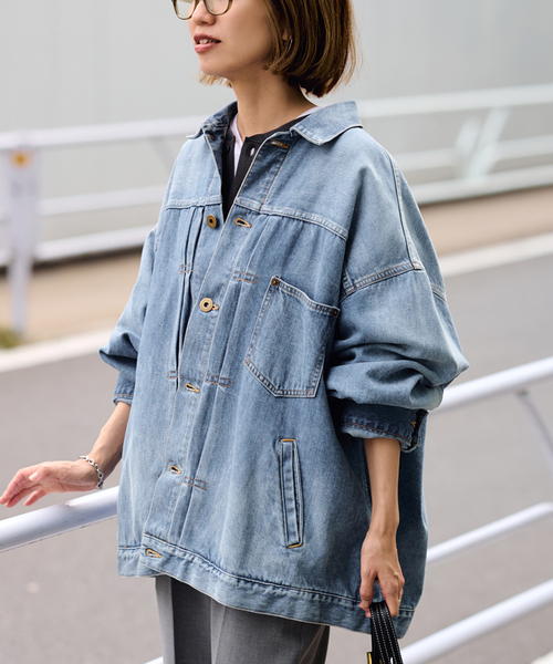 FRAMeWORK（フレームワーク）の「≪追加≫エクストララージデニムジャケット（デニムジャケット・レディース・グレー/ブルー/ベージュ・FREE）」の16枚目の写真