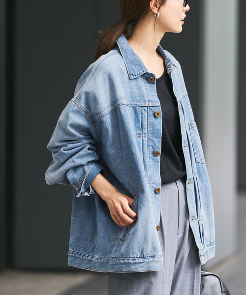 FRAMeWORK（フレームワーク）の「≪追加≫エクストララージデニムジャケット（デニムジャケット・レディース・グレー/ブルー/ベージュ・FREE）」の11枚目の写真