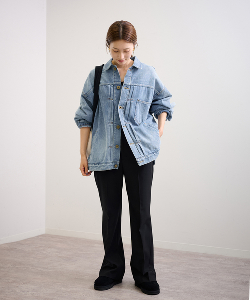 FRAMeWORK（フレームワーク）の「≪追加≫エクストララージデニムジャケット（デニムジャケット・レディース・グレー/ブルー/ベージュ・FREE）」の10枚目の写真