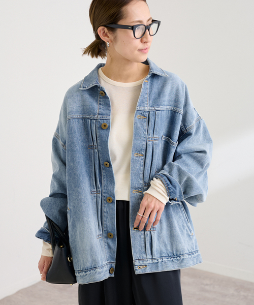 FRAMeWORK（フレームワーク）の「≪追加≫エクストララージデニムジャケット（デニムジャケット・レディース・グレー/ブルー/ベージュ・FREE）」の7枚目の写真