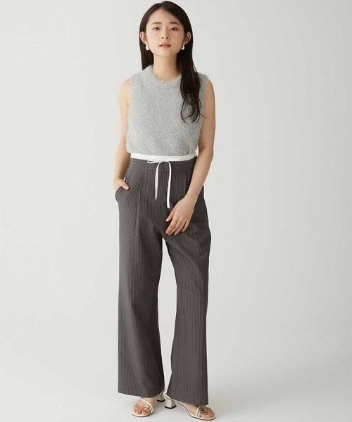 Luan（ルアン）の「【Luan】STRIPED DROST PANTS/ストライプドロストパンツ（その他パンツ・レディース・グレー/ベージュ・0/1）」の2枚目の写真