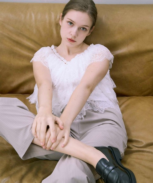 Luan（ルアン）の「【Luan】STRIPED DROST PANTS/ストライプドロストパンツ（その他パンツ・レディース・グレー/ベージュ・0/1）」の14枚目の写真