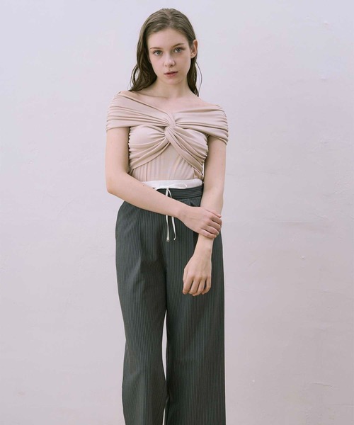 Drawer ストライプドロストパンツ　34 セール】【Luan】STRIPED DROST PANTS/ストライプドロストパンツ