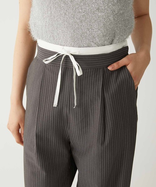Luan（ルアン）の「【Luan】STRIPED DROST PANTS/ストライプドロストパンツ（その他パンツ・レディース・グレー/ベージュ・0/1）」の4枚目の写真