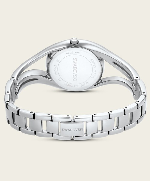 SWAROVSKI（スワロフスキー）の「【公式】【スワロフスキー】Hyperbola バングルウォッチ, スイス製, シルバートーン, ステンレス鋼（アナログ腕時計・レディース・ホワイト・ONESIZE）」の5枚目の写真