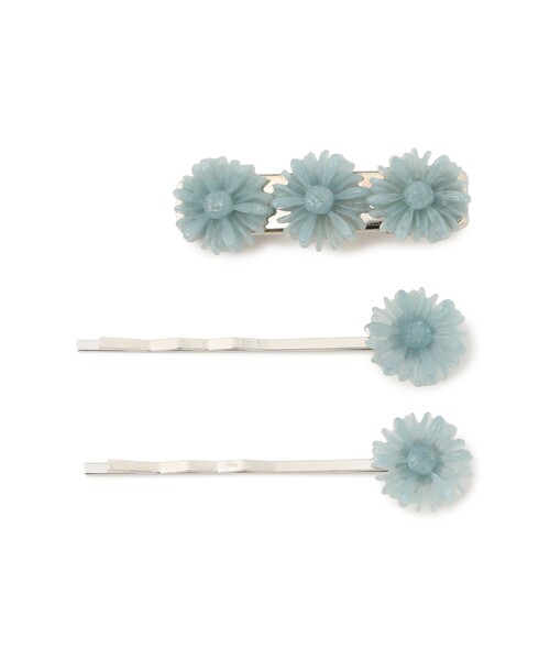 BEAMS BOY（ビームスボーイ）の「【1/15再値下げ】レトロ フラワー ヘアピン 3セット（ヘアピン・レディース・グレー/サックスブルー/ホワイト系その他7/イエロー・ONE SIZE）」の3枚目の写真