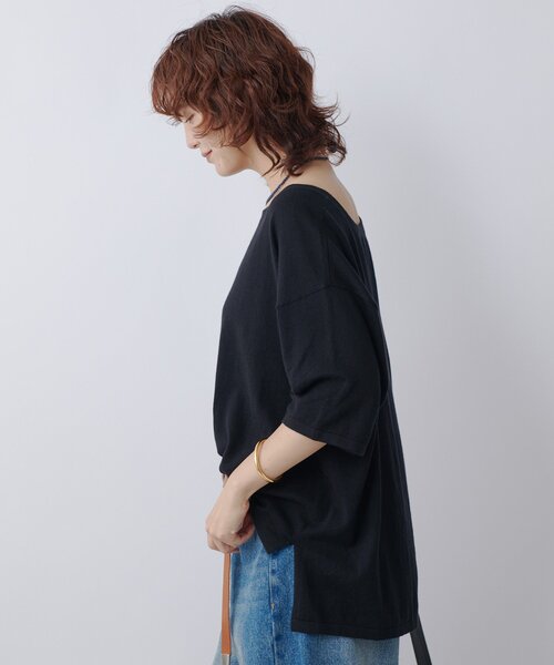 RIVE DROITE(リヴドロワ)の「【MONN.:. (モン)】LOOSE KNIT Tee(ニット/セーター・レディース・ブラック/グレー・FREE)」の3枚目の写真