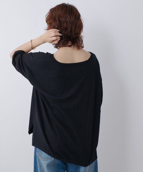 RIVE DROITE(リヴドロワ)の「【MONN.:. (モン)】LOOSE KNIT Tee(ニット/セーター・レディース・ブラック/グレー・FREE)」の4枚目の写真