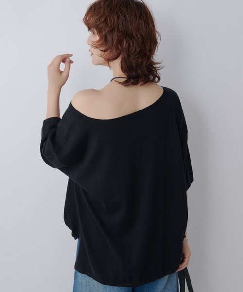 RIVE DROITE(リヴドロワ)の「【MONN.:. (モン)】LOOSE KNIT Tee(ニット/セーター・レディース・ブラック/グレー・FREE)」の7枚目の写真
