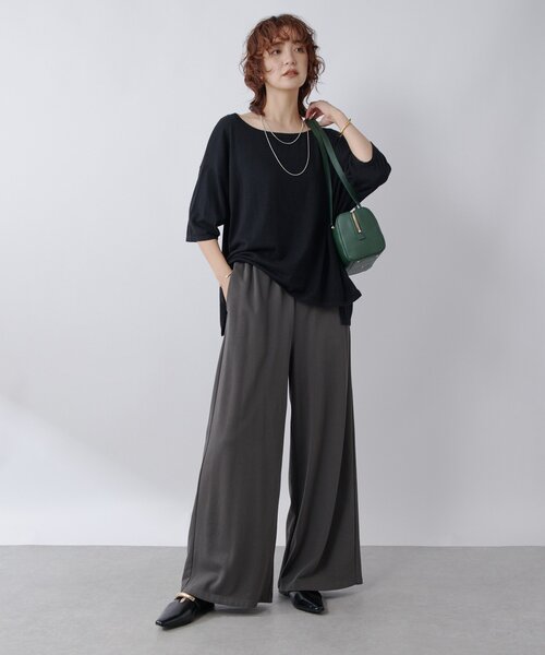 RIVE DROITE(リヴドロワ)の「【MONN.:. (モン)】LOOSE KNIT Tee(ニット/セーター・レディース・ブラック/グレー・FREE)」の8枚目の写真