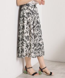 ITS'DEMO | 【手洗い可／後ろウエストゴム】ラメスト単色花柄スカート(スカート)
