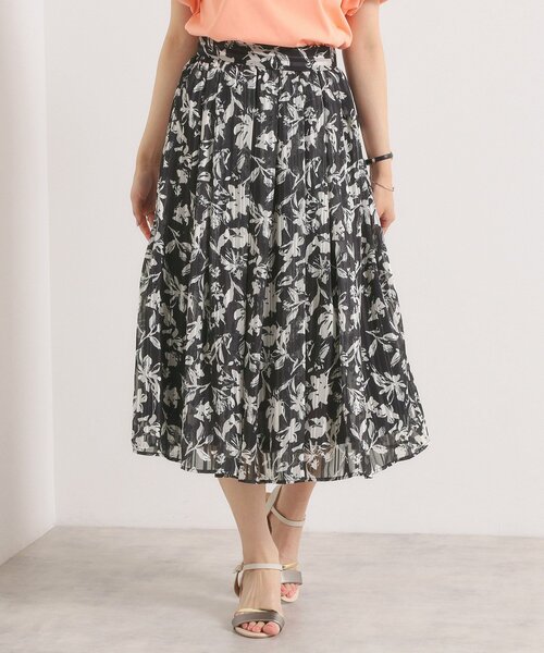 ITS'DEMO（イッツデモ）の「【手洗い可／後ろウエストゴム】ラメスト単色花柄スカート（スカート・レディース・ブラック系/ダークブラウン系/ホワイト系3・00）」の3枚目の写真