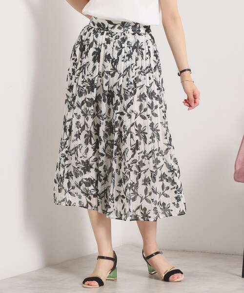 ITS'DEMO（イッツデモ）の「【手洗い可／後ろウエストゴム】ラメスト単色花柄スカート（スカート・レディース・ブラック系/ダークブラウン系/ホワイト系3・00）」の15枚目の写真