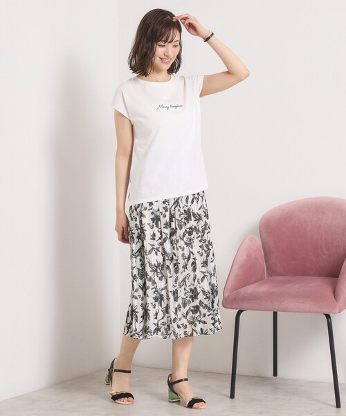 ITS'DEMO（イッツデモ）の「【手洗い可／後ろウエストゴム】ラメスト単色花柄スカート（スカート・レディース・ブラック系/ダークブラウン系/ホワイト系3・00）」の19枚目の写真