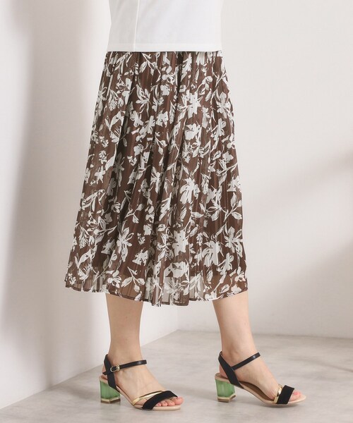 ITS'DEMO（イッツデモ）の「【手洗い可／後ろウエストゴム】ラメスト単色花柄スカート（スカート・レディース・ブラック系/ダークブラウン系/ホワイト系3・00）」の18枚目の写真