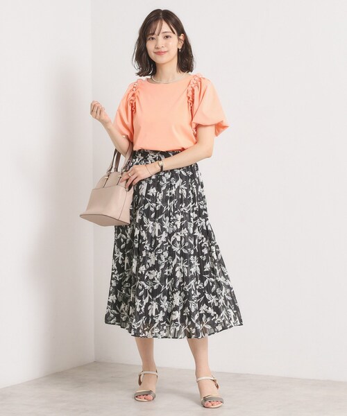 ITS'DEMO（イッツデモ）の「【手洗い可／後ろウエストゴム】ラメスト単色花柄スカート（スカート・レディース・ブラック系/ダークブラウン系/ホワイト系3・00）」の12枚目の写真