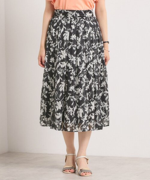 ITS'DEMO（イッツデモ）の「【手洗い可／後ろウエストゴム】ラメスト単色花柄スカート（スカート・レディース・ブラック系/ダークブラウン系/ホワイト系3・00）」の8枚目の写真