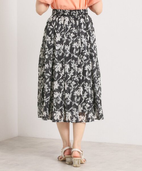 ITS'DEMO（イッツデモ）の「【手洗い可／後ろウエストゴム】ラメスト単色花柄スカート（スカート・レディース・ブラック系/ダークブラウン系/ホワイト系3・00）」の6枚目の写真