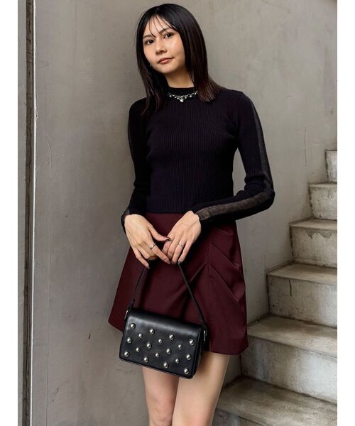 MURUA（ムルーア）の「スタッズワンハンドルバッグ（ハンドバッグ・レディース・ブラック/ボルドー・FREE）」の15枚目の写真