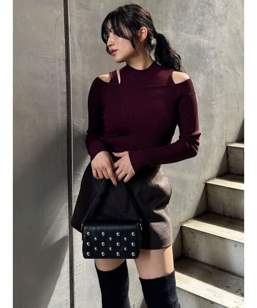 MURUA（ムルーア）の「スタッズワンハンドルバッグ（ハンドバッグ・レディース・ブラック/ボルドー・FREE）」の18枚目の写真